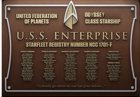 U.S.S. Enterprise Dedication Plaque